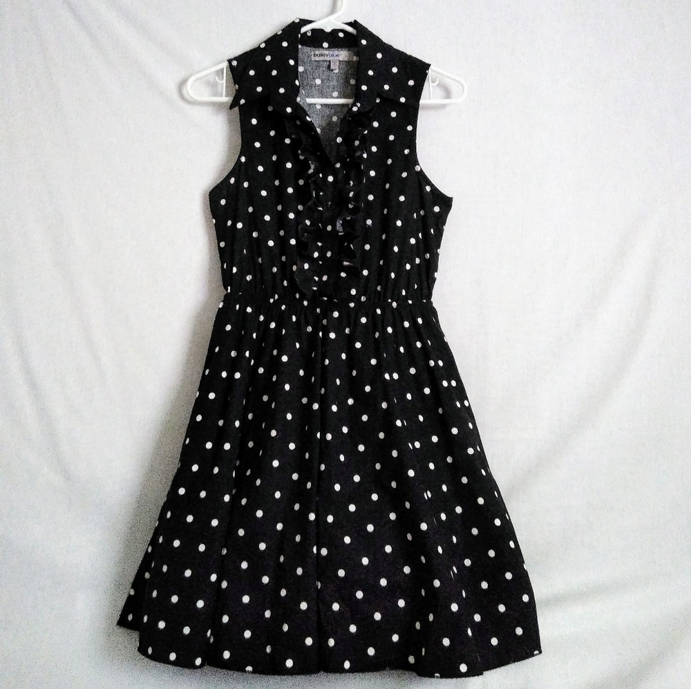 Bailey Blue Polkadot Dress Sleeveless Black White